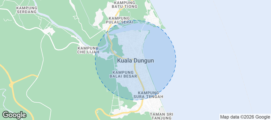 Kuala Dungun Airbnb map